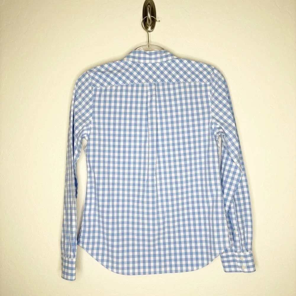 UNTUCKit Aria Light Blue & White Gingham Button-Up Women Top Career Work Size 4 - Picture 11 of 11
